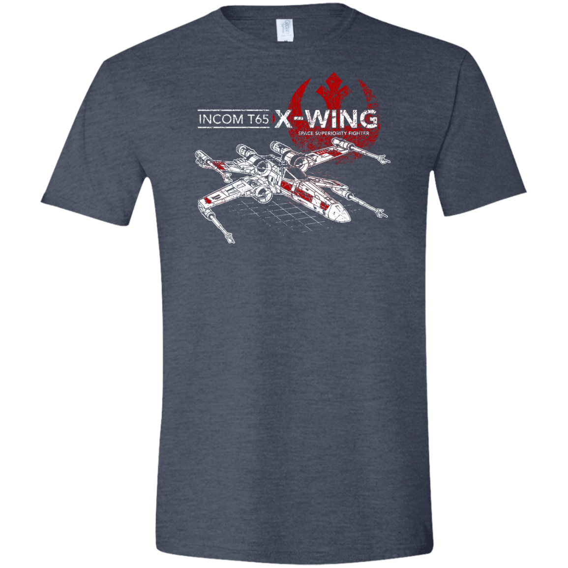 T-Shirts Heather Navy / S T-65 X-Wing Men's Semi-Fitted Softstyle