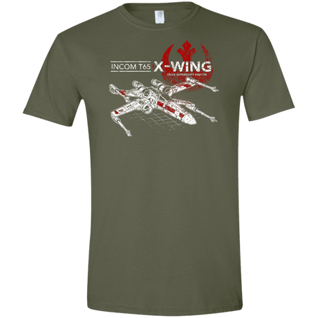T-Shirts Military Green / S T-65 X-Wing Men's Semi-Fitted Softstyle
