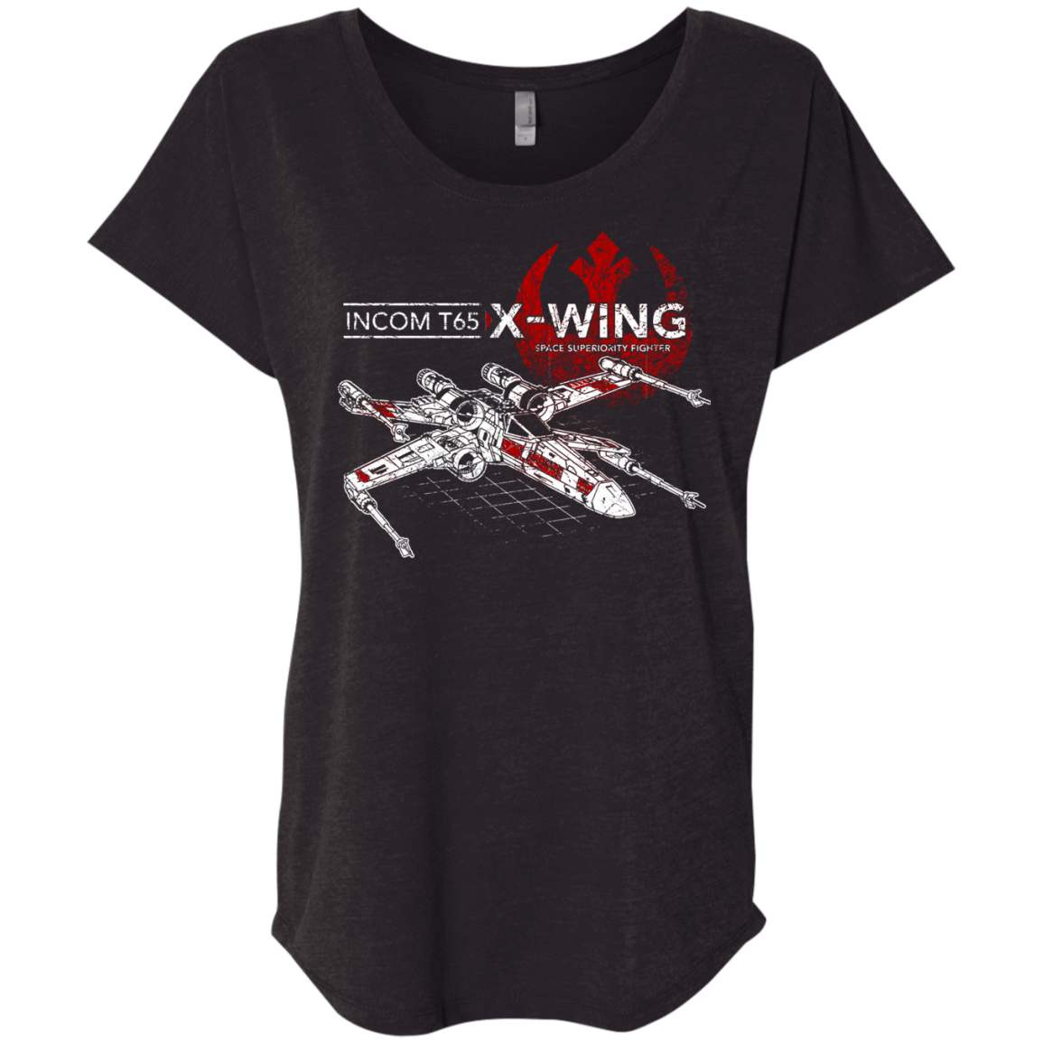 T-Shirts Vintage Black / X-Small T-65 X-Wing Triblend Dolman Sleeve