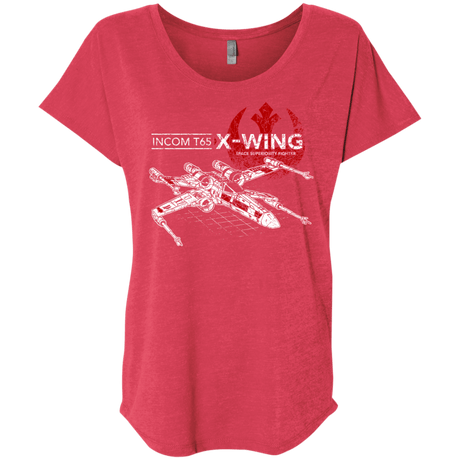T-Shirts Vintage Red / X-Small T-65 X-Wing Triblend Dolman Sleeve