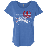 T-Shirts Vintage Royal / X-Small T-65 X-Wing Triblend Dolman Sleeve