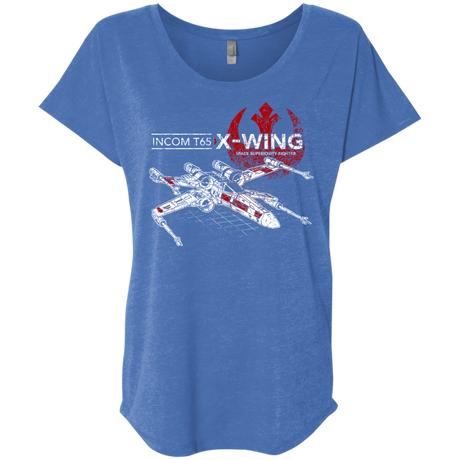 T-Shirts Vintage Royal / X-Small T-65 X-Wing Triblend Dolman Sleeve