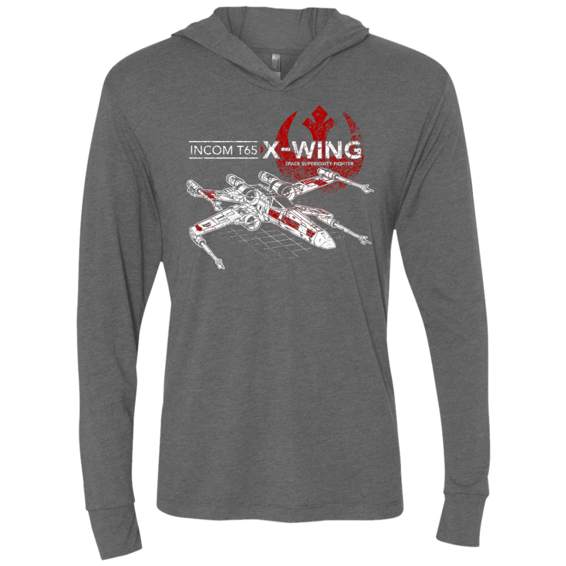 T-Shirts Premium Heather / X-Small T-65 X-Wing Triblend Long Sleeve Hoodie Tee