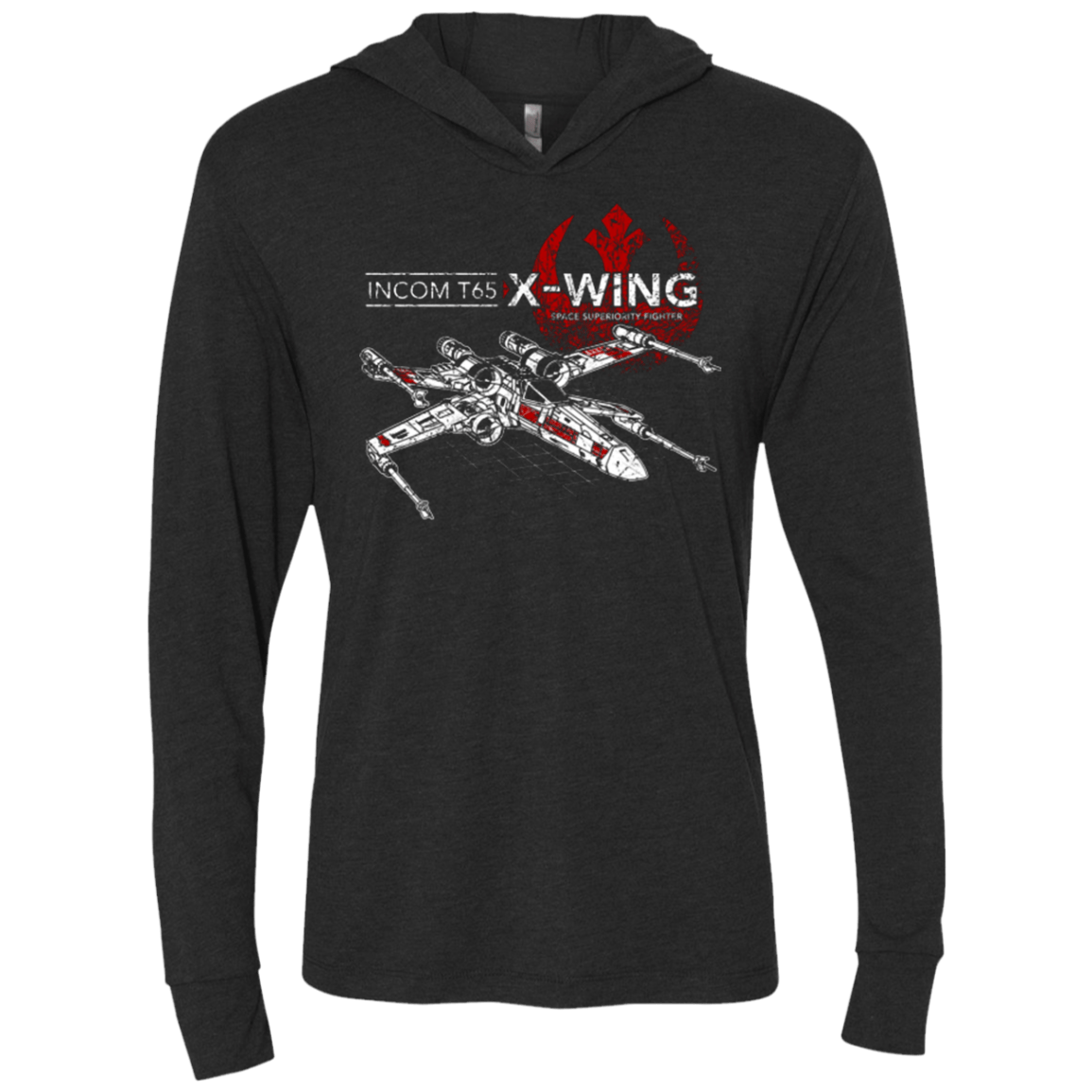 T-Shirts Vintage Black / X-Small T-65 X-Wing Triblend Long Sleeve Hoodie Tee