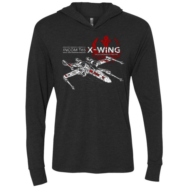 T-Shirts Vintage Black / X-Small T-65 X-Wing Triblend Long Sleeve Hoodie Tee