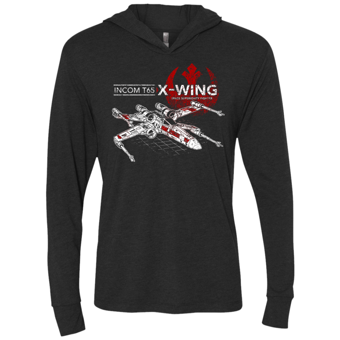 T-Shirts Vintage Black / X-Small T-65 X-Wing Triblend Long Sleeve Hoodie Tee