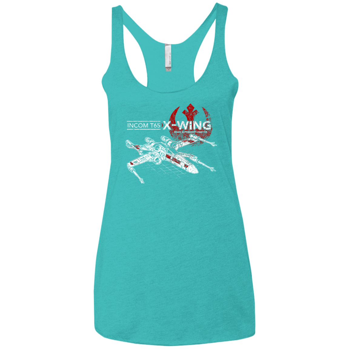 T-Shirts Tahiti Blue / X-Small T-65 X-Wing Women's Triblend Racerback Tank