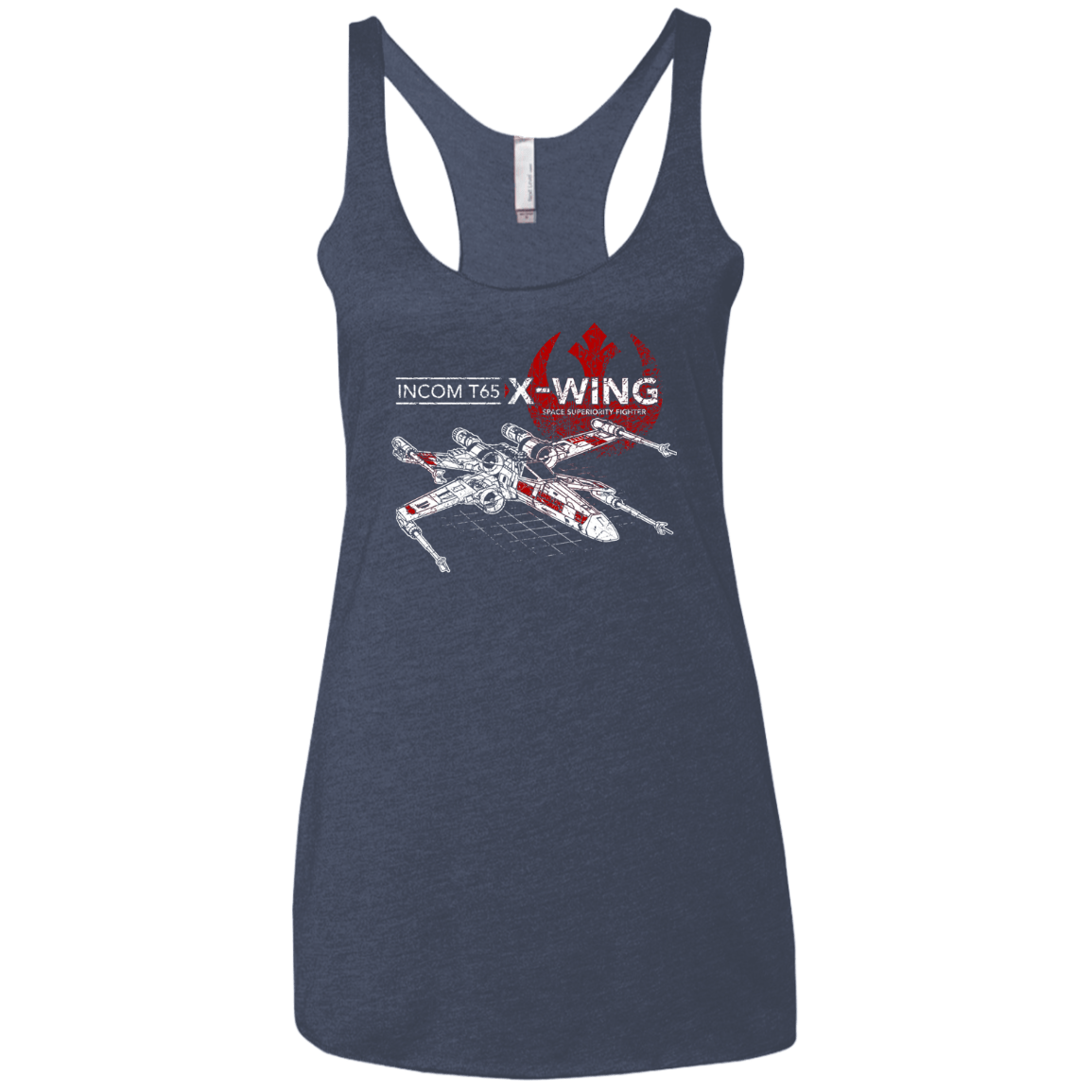 T-Shirts Vintage Navy / X-Small T-65 X-Wing Women's Triblend Racerback Tank