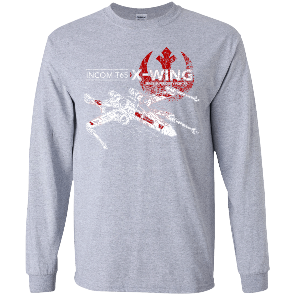 T-Shirts Sport Grey / YS T-65 X-Wing Youth Long Sleeve T-Shirt