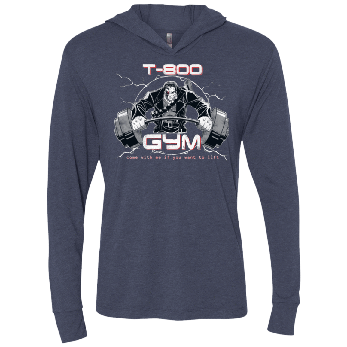 T-Shirts Vintage Navy / X-Small T-800 gym Triblend Long Sleeve Hoodie Tee