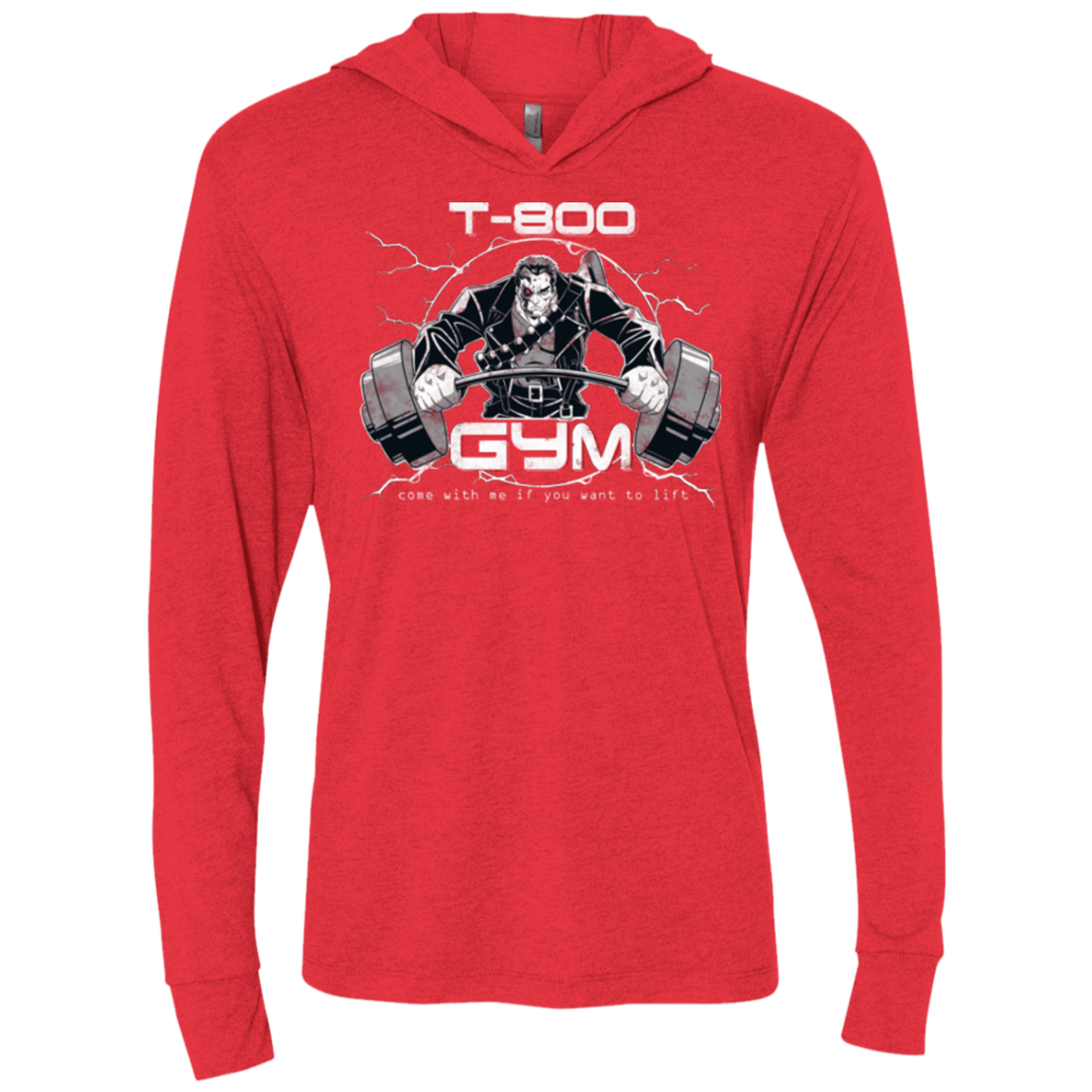 T-Shirts Vintage Red / X-Small T-800 gym Triblend Long Sleeve Hoodie Tee