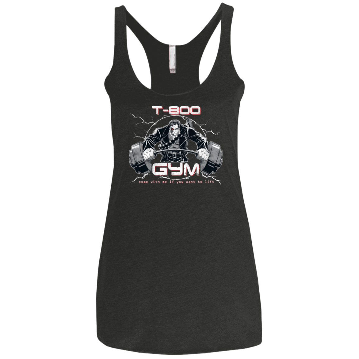 T-Shirts Vintage Black / X-Small T-800 gym Women's Triblend Racerback Tank