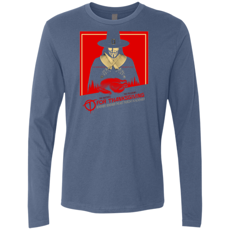 T-Shirts Indigo / Small T for Thanksgiving Men's Premium Long Sleeve