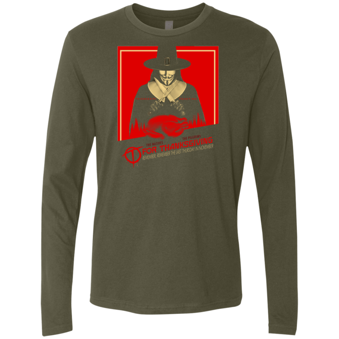 T-Shirts Military Green / Small T for Thanksgiving Men's Premium Long Sleeve