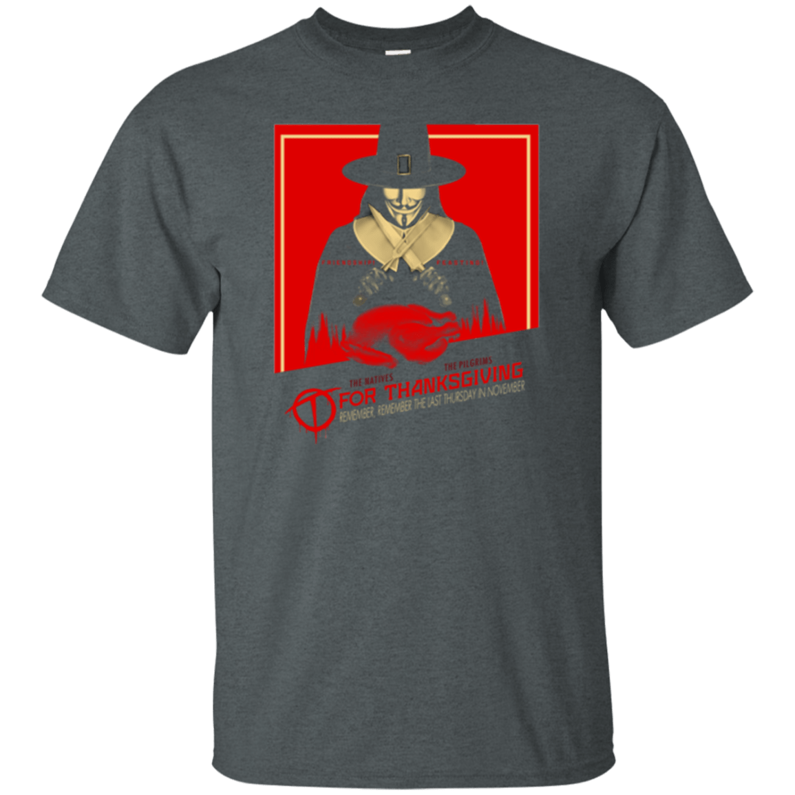 T-Shirts Dark Heather / Small T for Thanksgiving T-Shirt