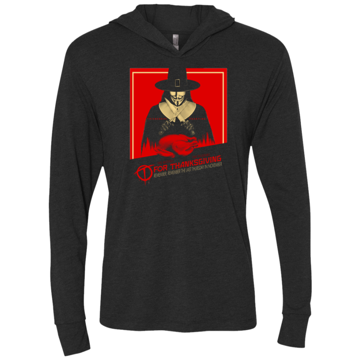 T-Shirts Vintage Black / X-Small T for Thanksgiving Triblend Long Sleeve Hoodie Tee