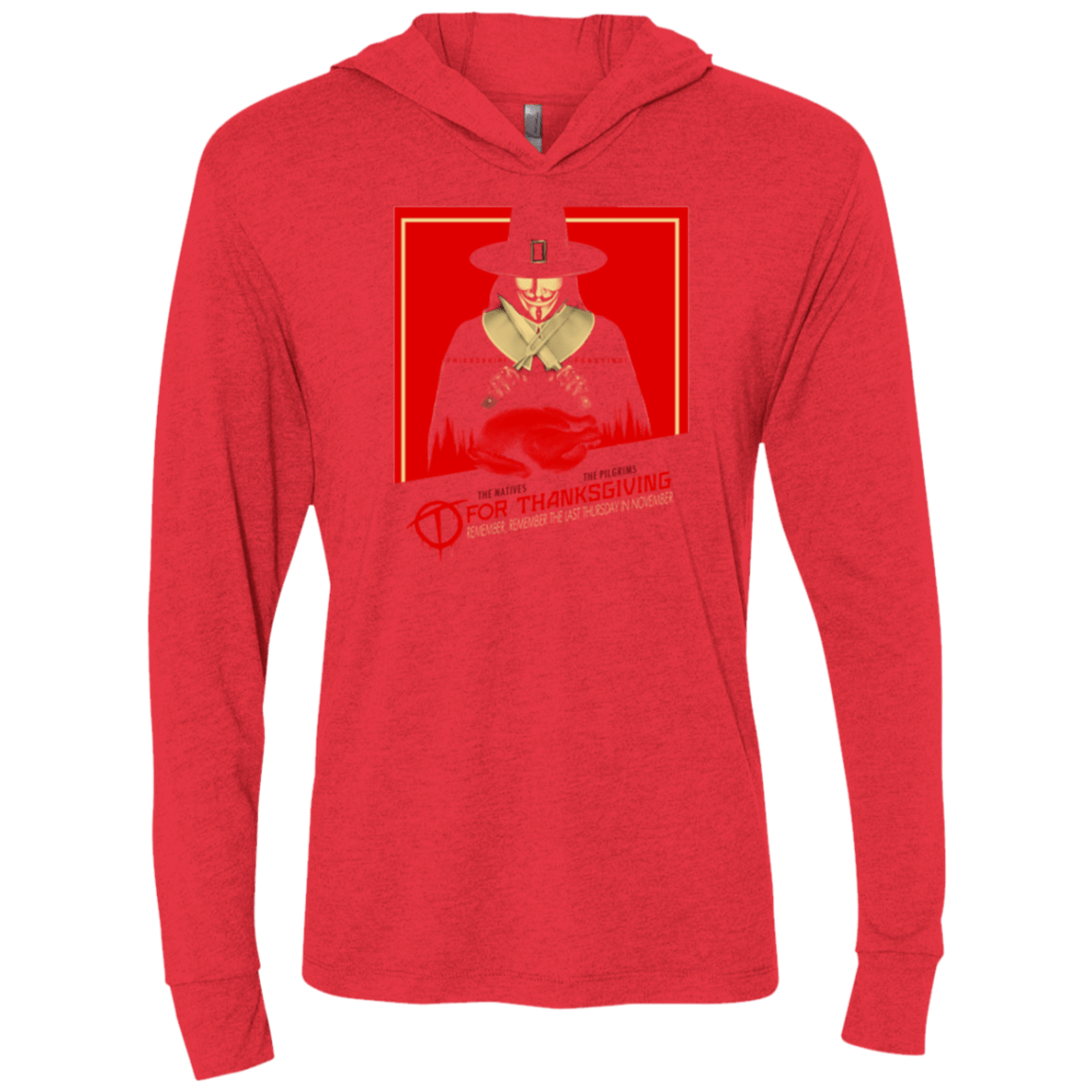 T-Shirts Vintage Red / X-Small T for Thanksgiving Triblend Long Sleeve Hoodie Tee
