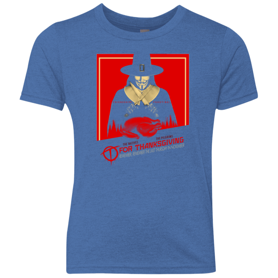 T-Shirts Vintage Royal / YXS T for Thanksgiving Youth Triblend T-Shirt