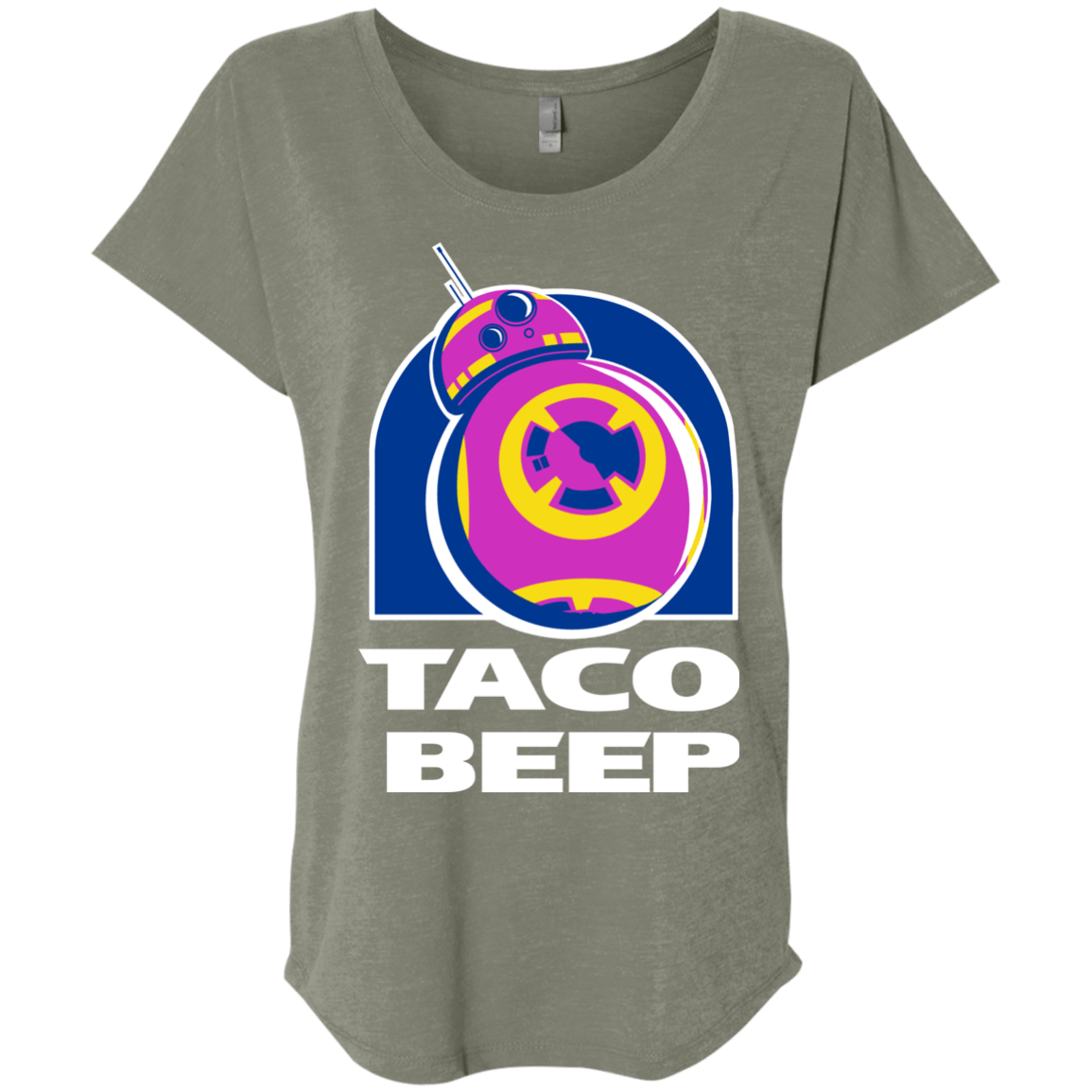 T-Shirts Venetian Grey / X-Small Taco Beep Triblend Dolman Sleeve