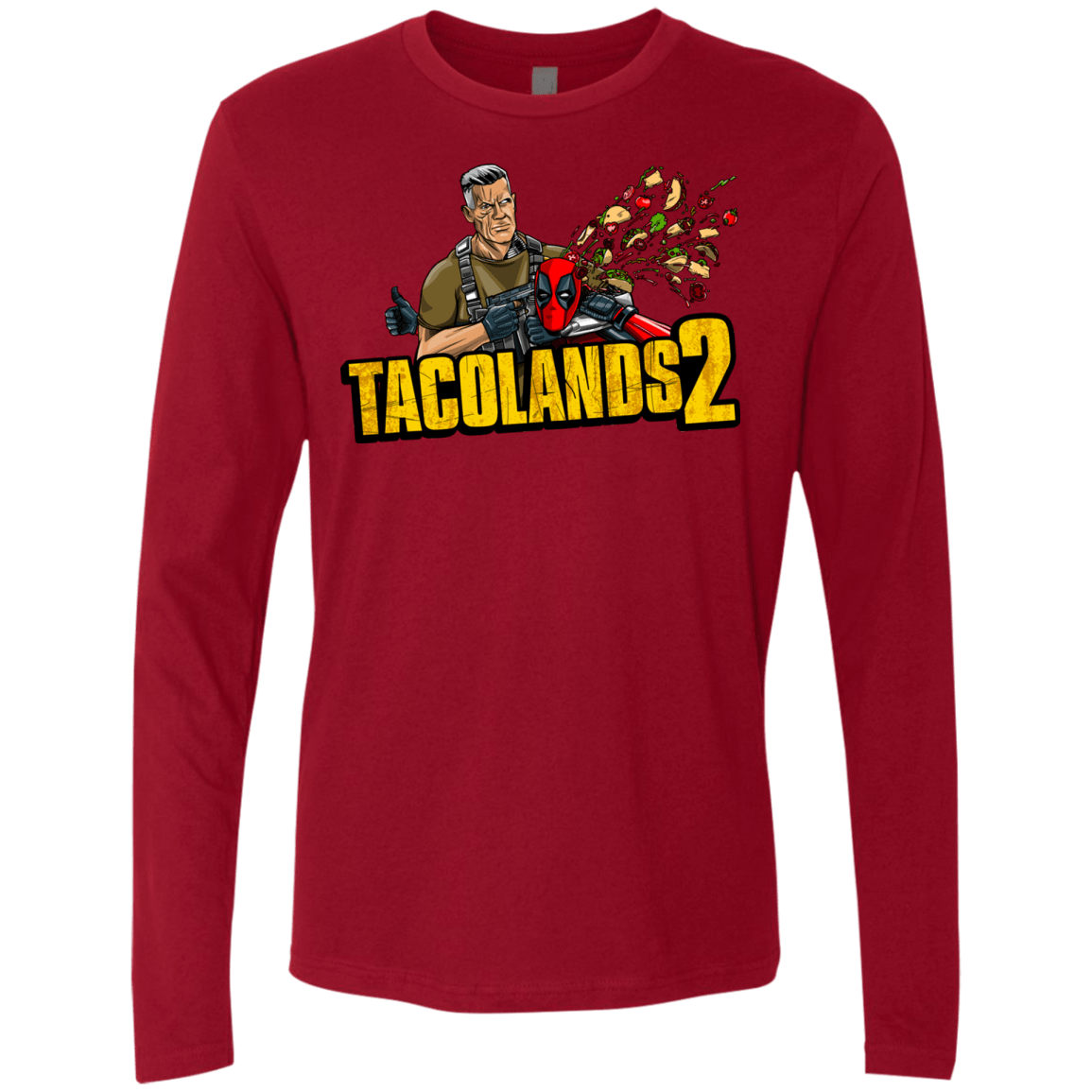 T-Shirts Cardinal / S TACOLANDS 2 Men's Premium Long Sleeve