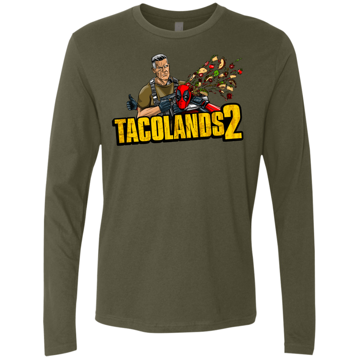 T-Shirts Military Green / S TACOLANDS 2 Men's Premium Long Sleeve