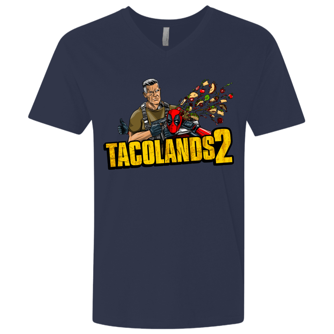 T-Shirts Midnight Navy / X-Small TACOLANDS 2 Men's Premium V-Neck