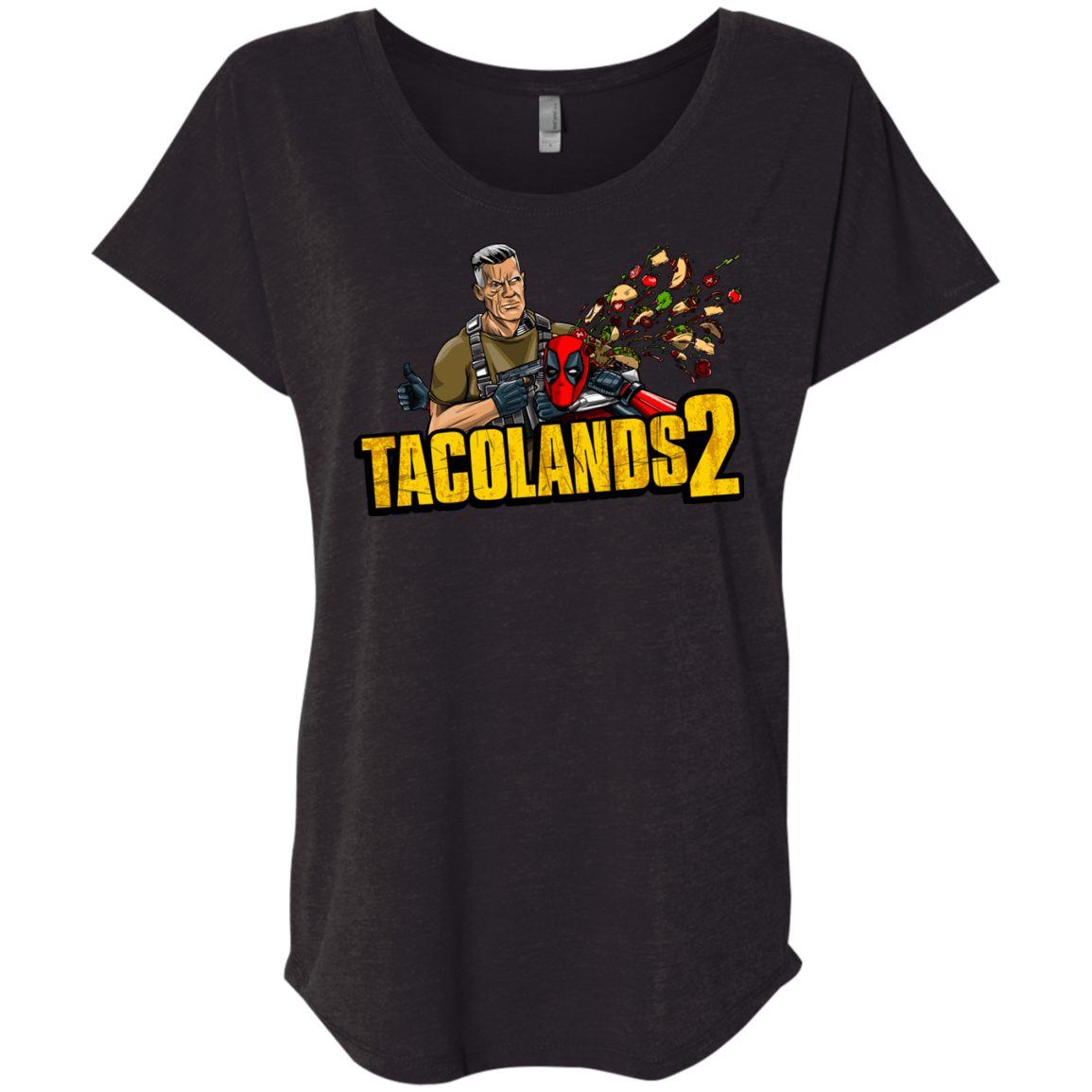 T-Shirts Vintage Black / X-Small TACOLANDS 2 Triblend Dolman Sleeve