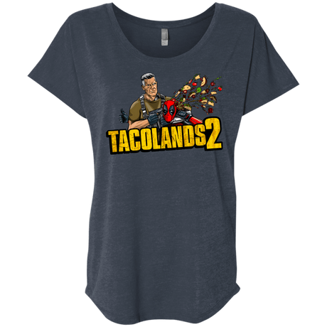T-Shirts Vintage Navy / X-Small TACOLANDS 2 Triblend Dolman Sleeve