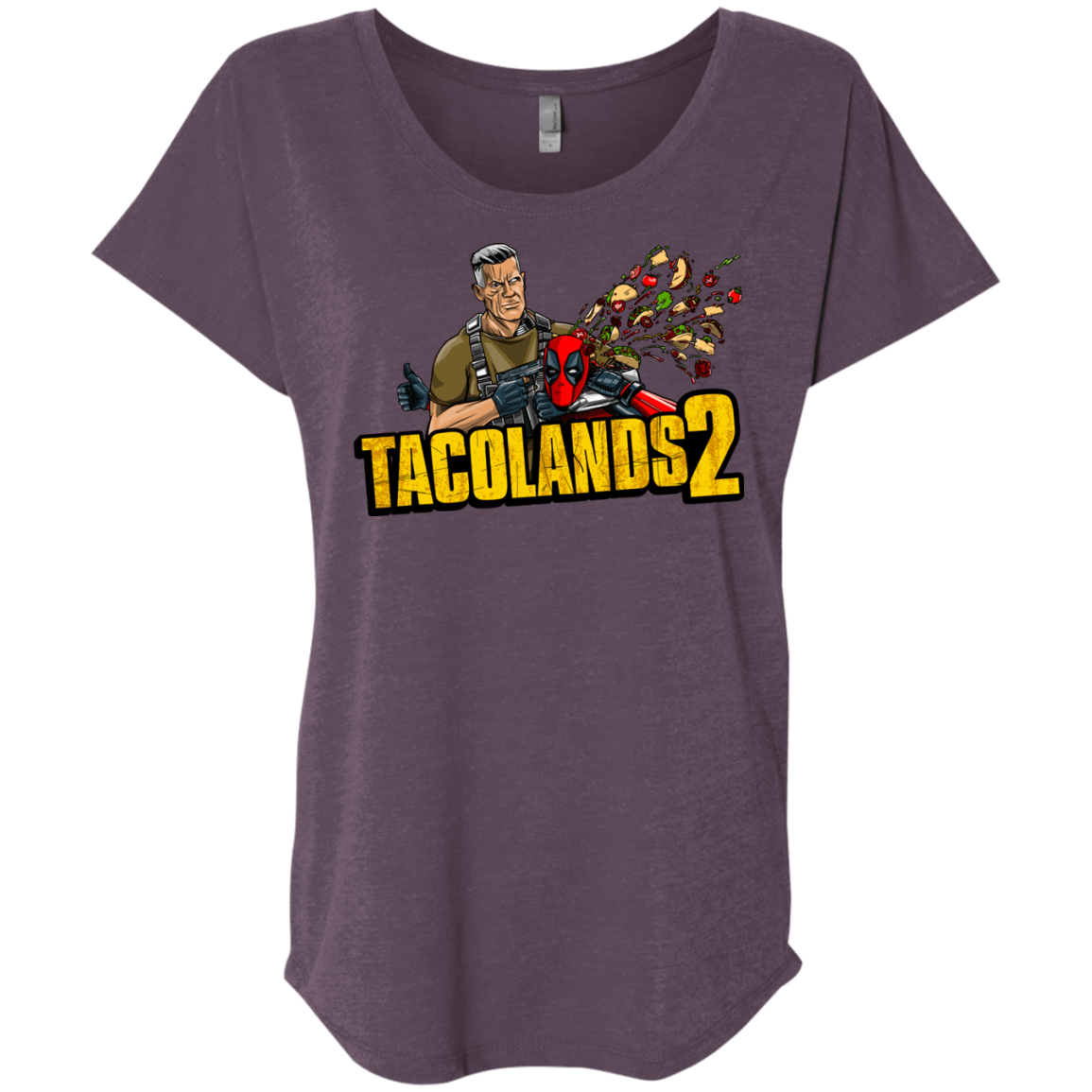 T-Shirts Vintage Purple / X-Small TACOLANDS 2 Triblend Dolman Sleeve