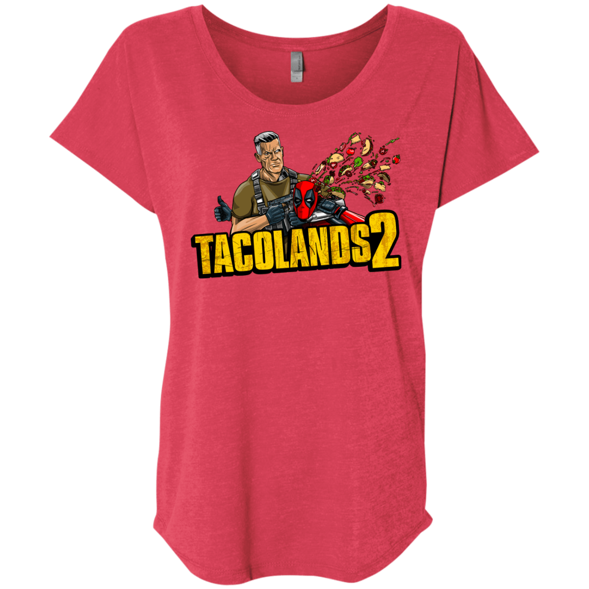 T-Shirts Vintage Red / X-Small TACOLANDS 2 Triblend Dolman Sleeve