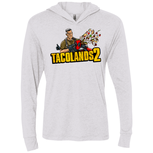 T-Shirts Heather White / X-Small TACOLANDS 2 Triblend Long Sleeve Hoodie Tee
