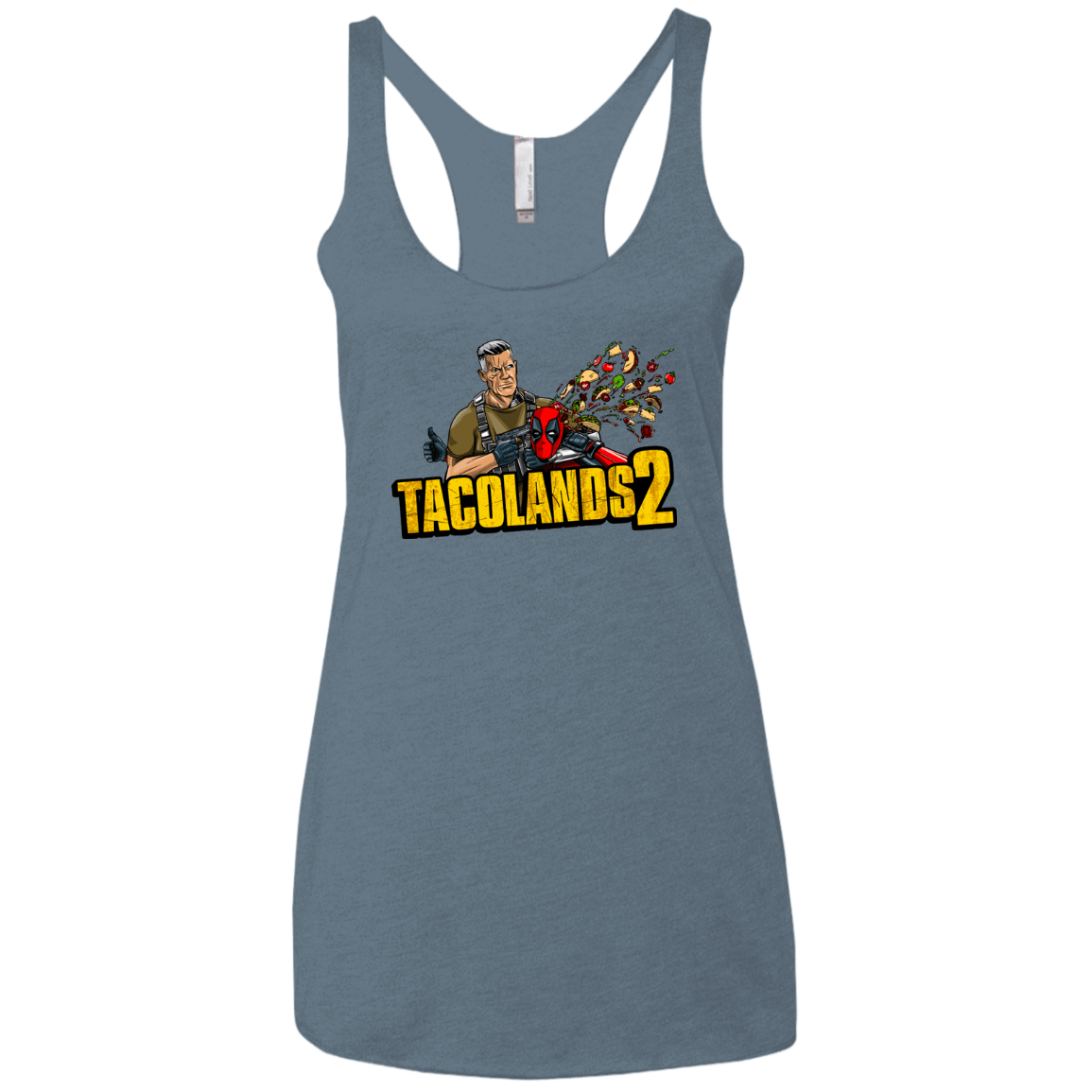 T-Shirts Indigo / X-Small TACOLANDS 2 Women's Triblend Racerback Tank