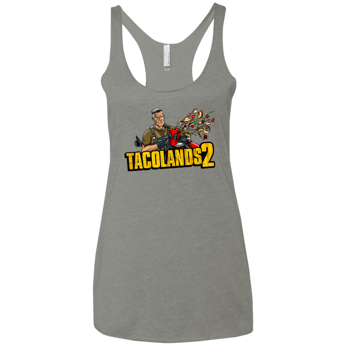T-Shirts Venetian Grey / X-Small TACOLANDS 2 Women's Triblend Racerback Tank