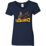 T-Shirts Navy / S TACOLANDS 2 Women's V-Neck T-Shirt