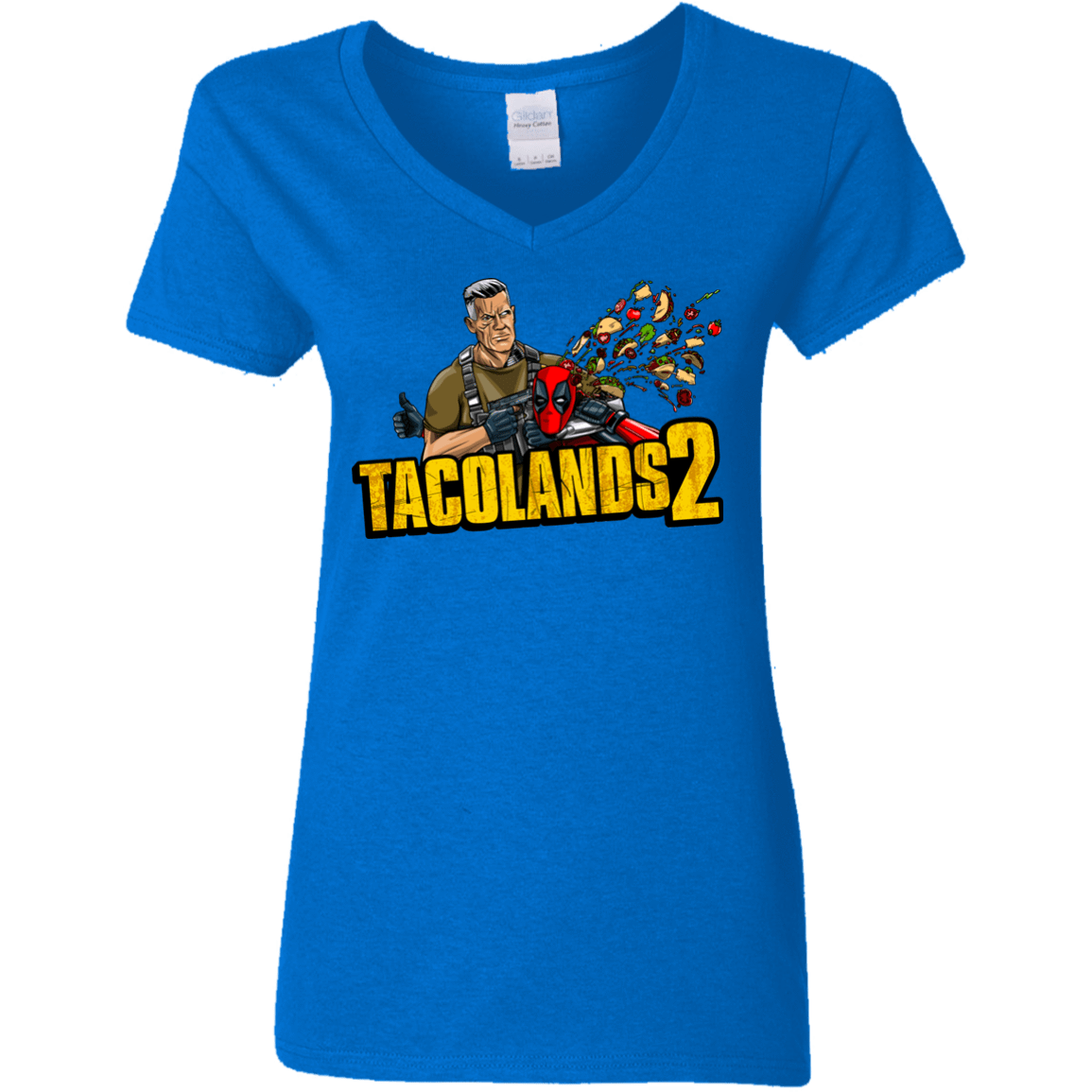 T-Shirts Royal / S TACOLANDS 2 Women's V-Neck T-Shirt