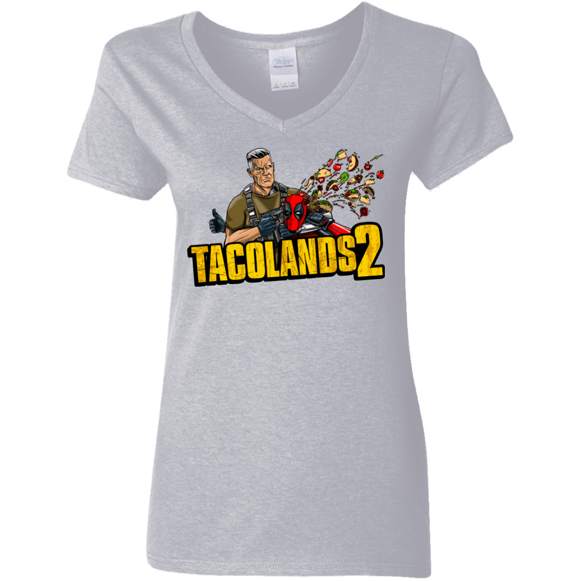 T-Shirts Sport Grey / S TACOLANDS 2 Women's V-Neck T-Shirt