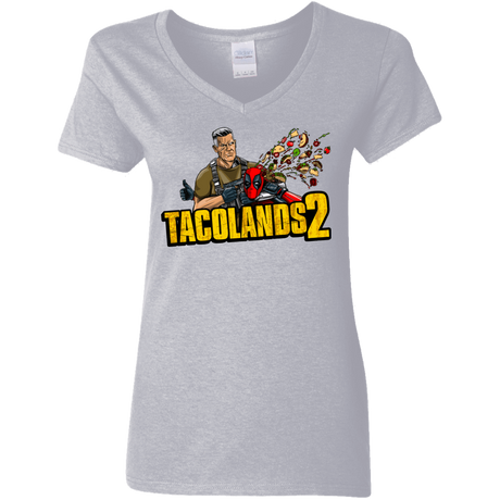 T-Shirts Sport Grey / S TACOLANDS 2 Women's V-Neck T-Shirt