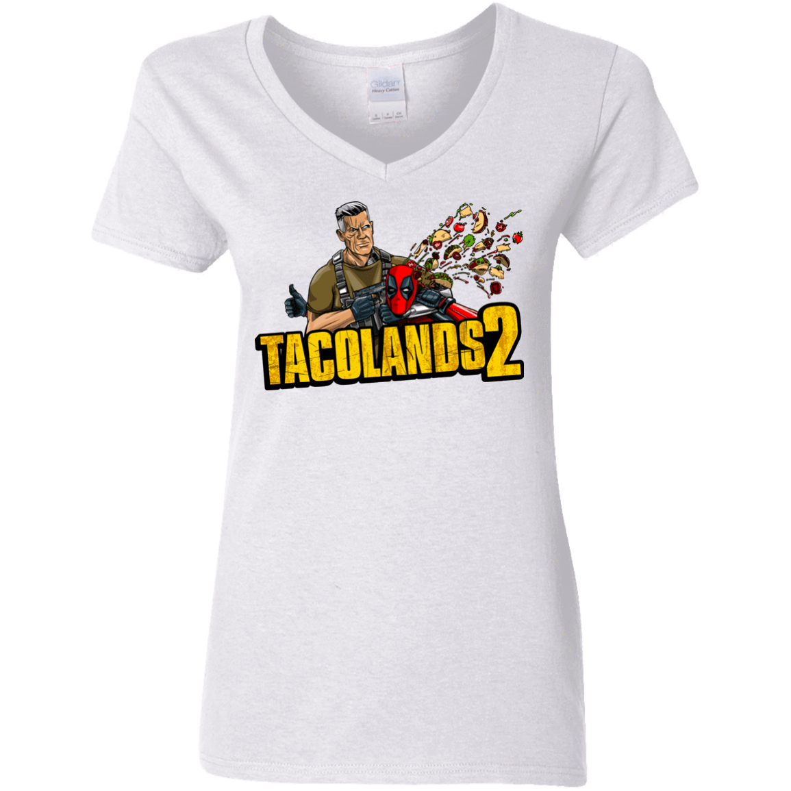 T-Shirts White / S TACOLANDS 2 Women's V-Neck T-Shirt