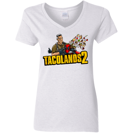 T-Shirts White / S TACOLANDS 2 Women's V-Neck T-Shirt