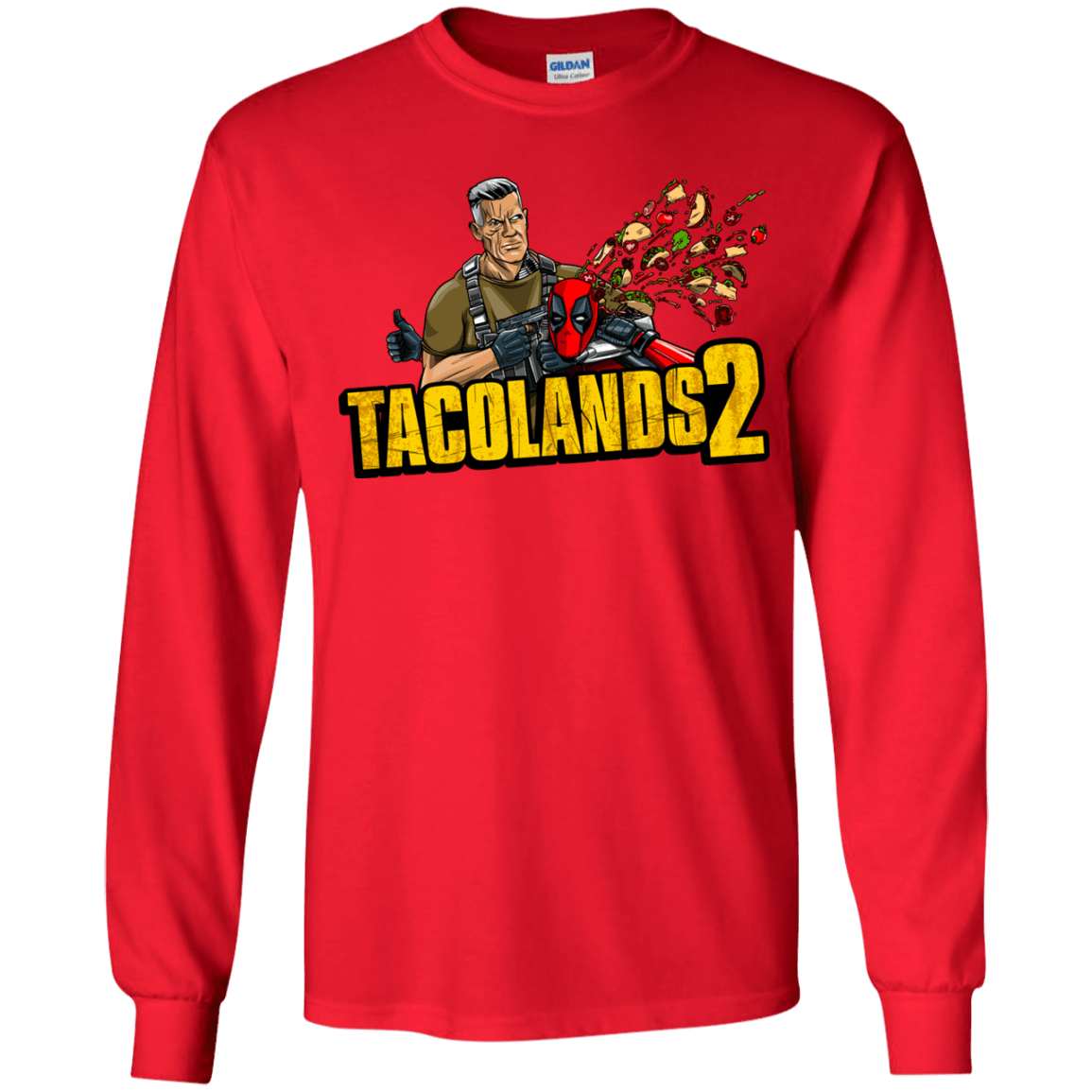 T-Shirts Red / YS TACOLANDS 2 Youth Long Sleeve T-Shirt