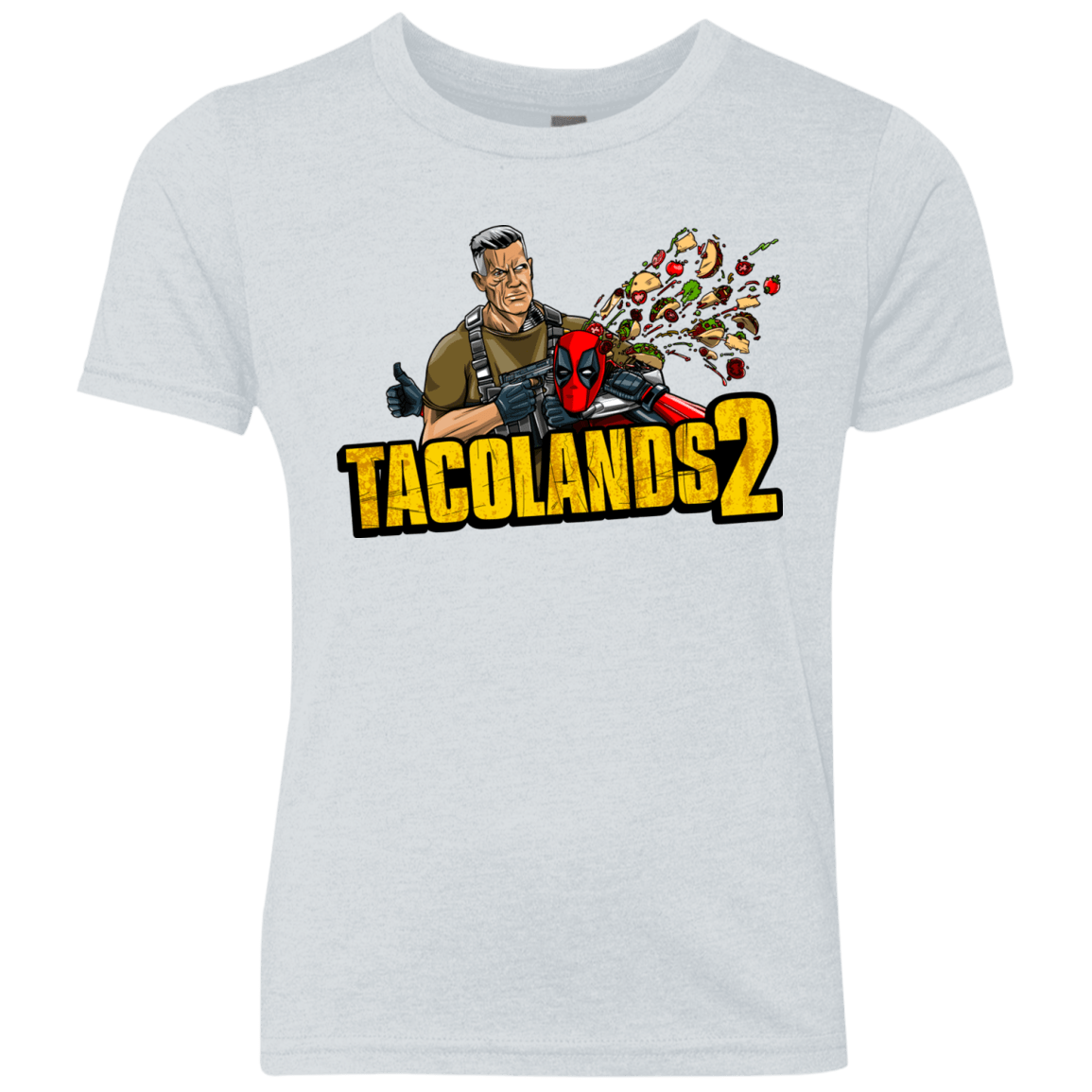 T-Shirts Heather White / YXS TACOLANDS 2 Youth Triblend T-Shirt