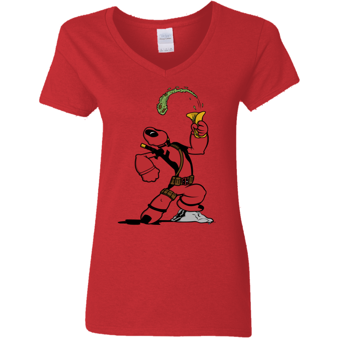 T-Shirts Red / S Tacopeye Women's V-Neck T-Shirt