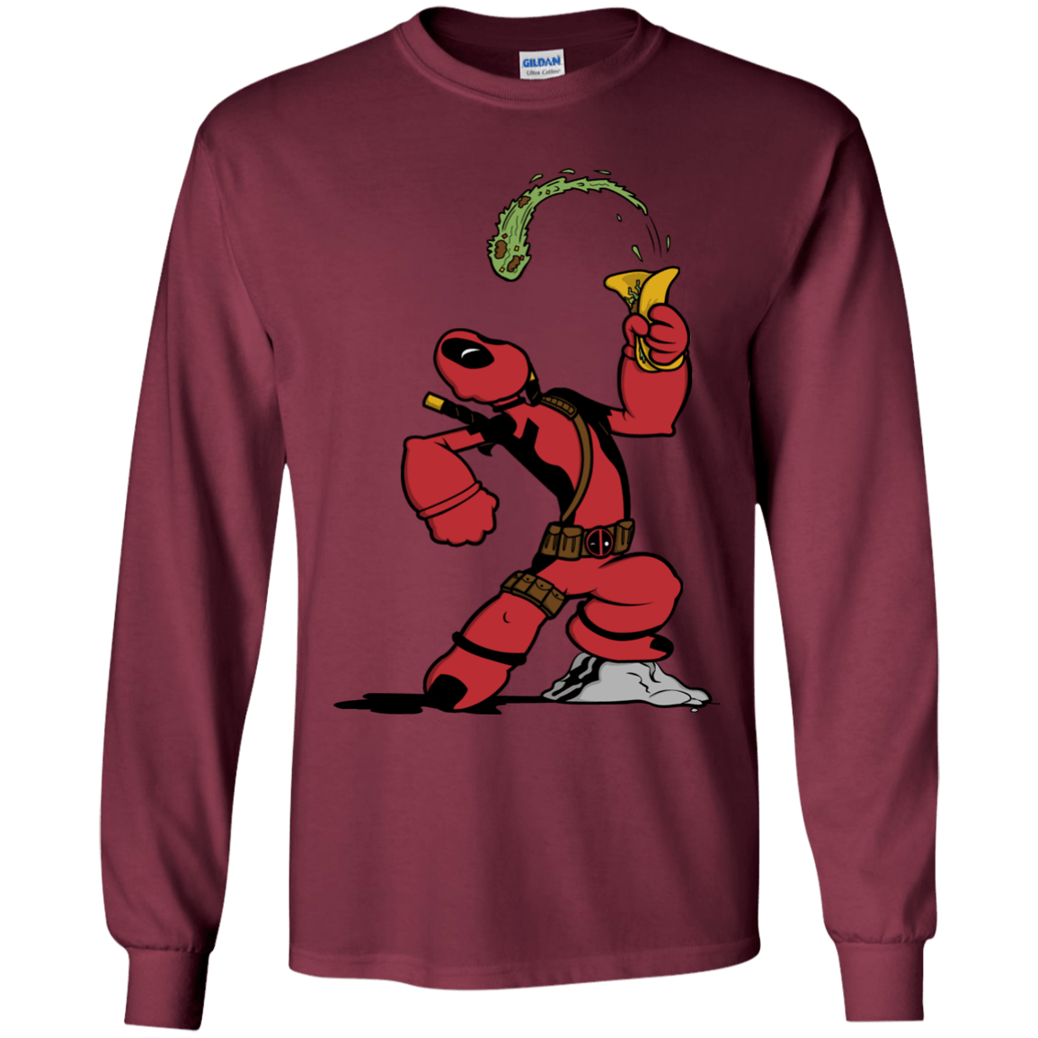 T-Shirts Maroon / YS Tacopeye Youth Long Sleeve T-Shirt