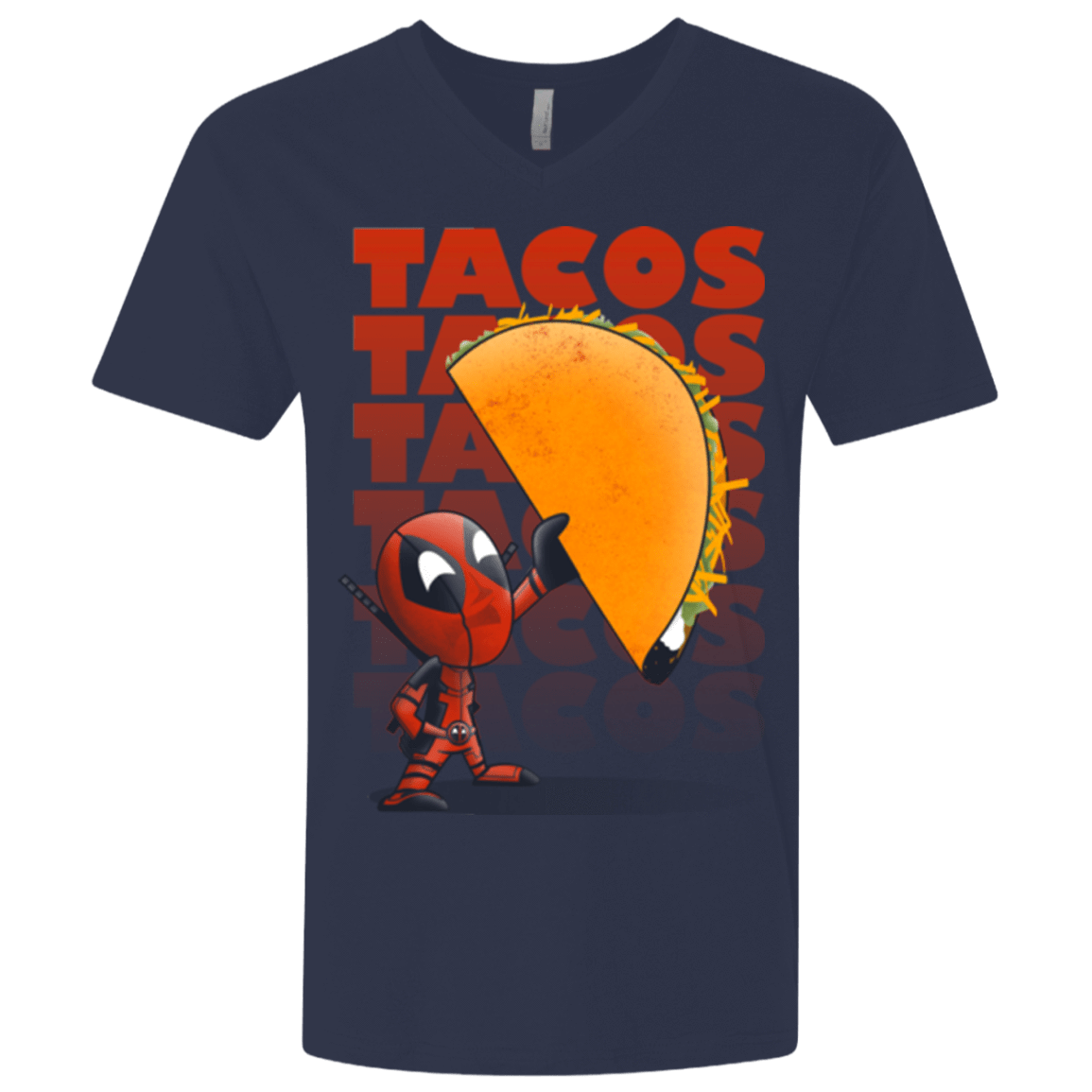 T-Shirts Midnight Navy / X-Small Tacos Men's Premium V-Neck