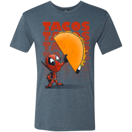 T-Shirts Indigo / Small Tacos Men's Triblend T-Shirt