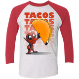 T-Shirts Heather White/Vintage Red / X-Small Tacos Triblend 3/4 Sleeve
