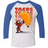 T-Shirts Heather White/Vintage Royal / X-Small Tacos Triblend 3/4 Sleeve