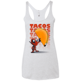 T-Shirts Heather White / X-Small Tacos Women's Triblend Racerback Tank