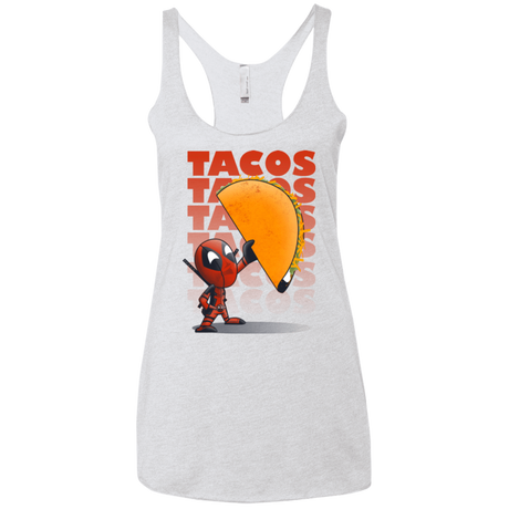 T-Shirts Heather White / X-Small Tacos Women's Triblend Racerback Tank
