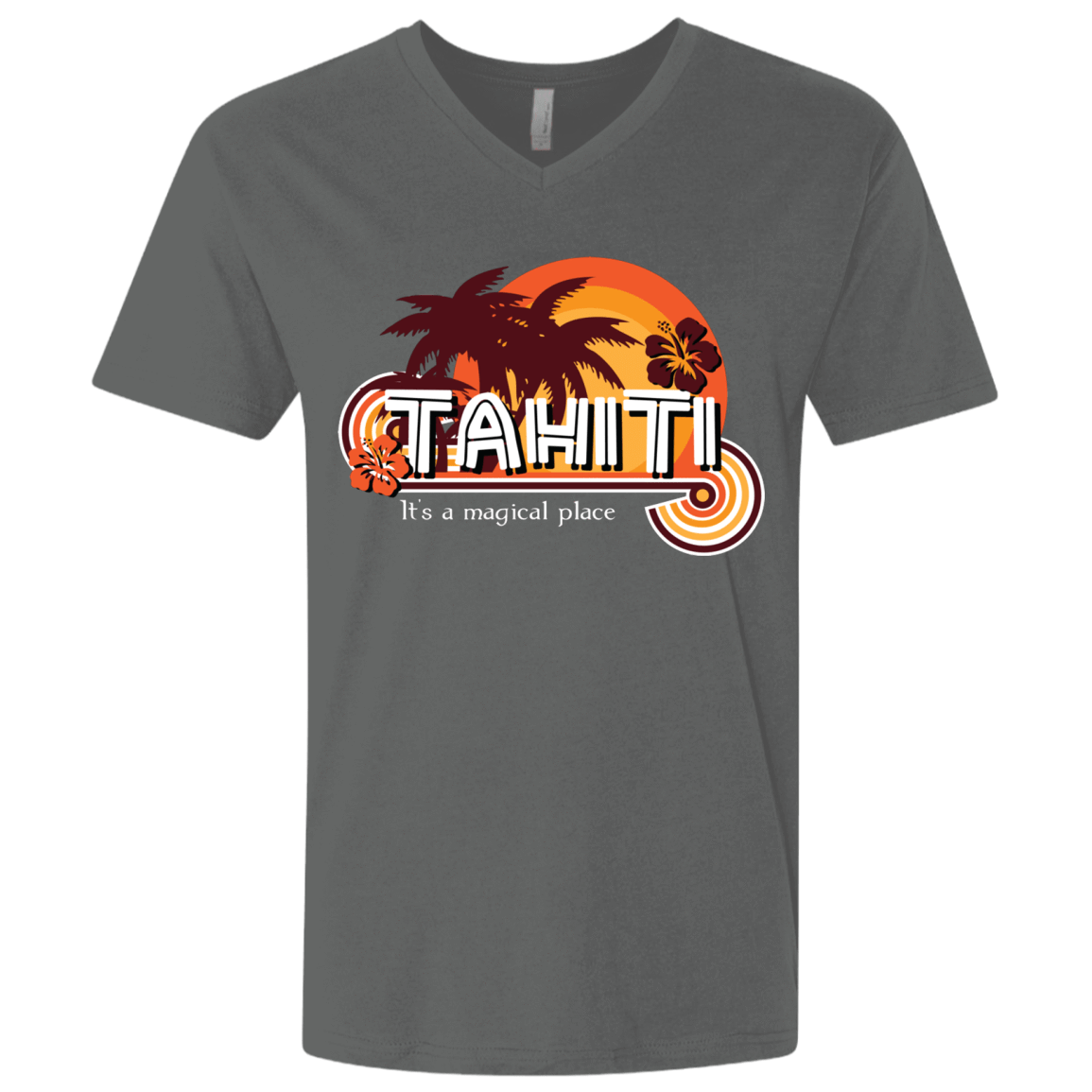 T-Shirts Heavy Metal / X-Small Tahiti Pillow Men's Premium V-Neck